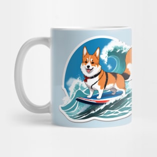 Surfing Corgi Mug